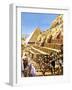 Construction of the Great Pyramid at Giza-Green-Framed Giclee Print