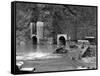 Construction of the Hoover Dam-null-Framed Stretched Canvas