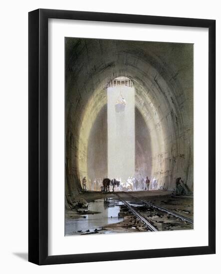 Construction of the Kilsby Tunnel on the London and Birmingham Railway, July 1839-John Cooke Bourne-Framed Giclee Print