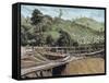 Construction of the Panama Canal. Works in Bridge Called 'Alto-Obispo'-Prisma Archivo-Framed Stretched Canvas