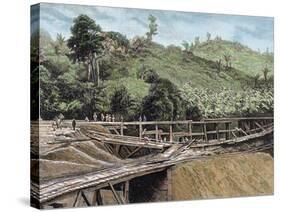 Construction of the Panama Canal. Works in Bridge Called 'Alto-Obispo'-Prisma Archivo-Stretched Canvas