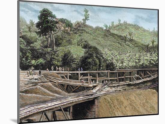 Construction of the Panama Canal. Works in Bridge Called 'Alto-Obispo'-Prisma Archivo-Mounted Photographic Print