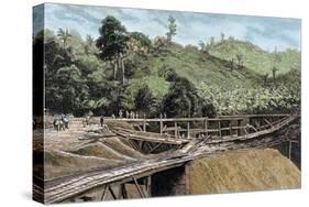 Construction of the Panama Canal. Works in Bridge Called Alto-Obispo .-Tarker-Stretched Canvas