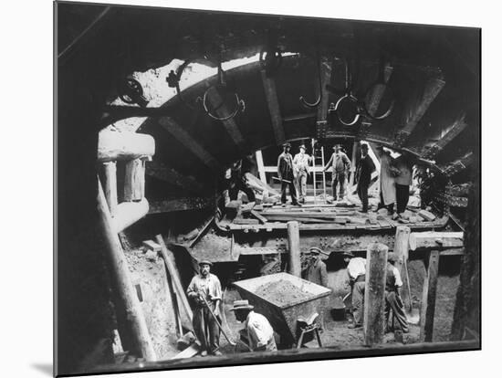 Construction of the Paris Metro, C.1900-null-Mounted Photographic Print