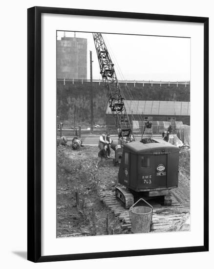 Construction of the Reservoir, Manvers Main Colliery, Wath Upon Dearne, South Yorkshire, 1955-Michael Walters-Framed Photographic Print