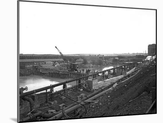 Construction of the Reservoir, Manvers Main Colliery, Wath Upon Dearne, South Yorkshire, 1955-Michael Walters-Mounted Photographic Print