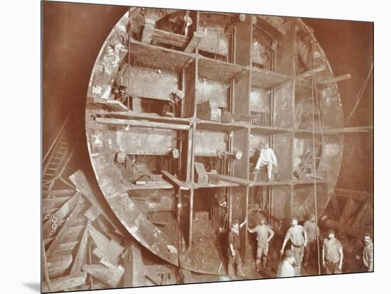 Construction of the Rotherhithe Tunnel, Bermondsey, London, November 1906-null-Mounted Photographic Print