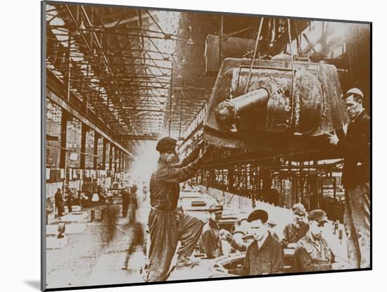 Construction of the T-34 Tanks at the Kirov Factory in Chelyabinsk-null-Mounted Giclee Print