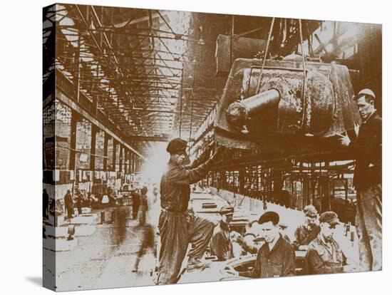 Construction of the T-34 Tanks at the Kirov Factory in Chelyabinsk-null-Stretched Canvas