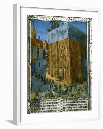 Construction of the Temple at Jerusalem by King Solomon, 15th Century-null-Framed Giclee Print