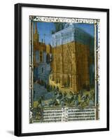 Construction of the Temple at Jerusalem by King Solomon, 15th Century-null-Framed Premium Giclee Print