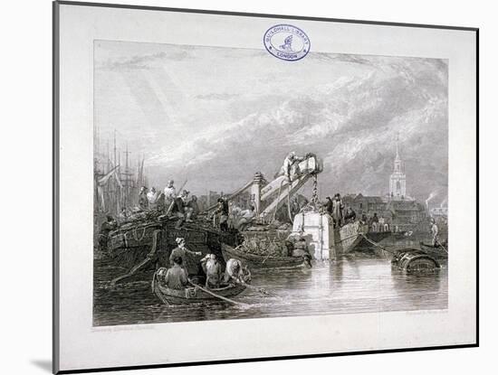 Construction of the Thames Tunnel, London, 1827-George Cooke-Mounted Giclee Print