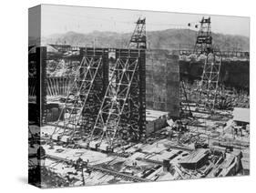 Construction of the Three Double-Chamber Locks that Comprise the Gatun Lock in the Panama Canal-null-Stretched Canvas