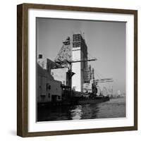 Construction of the United Nations Building Along the East River-Andreas Feininger-Framed Photographic Print