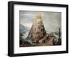 Construction of Tower of Babel, 16th Century-null-Framed Giclee Print