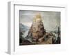 Construction of Tower of Babel, 16th Century-null-Framed Giclee Print