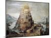 Construction of Tower of Babel, 16th Century-null-Mounted Giclee Print