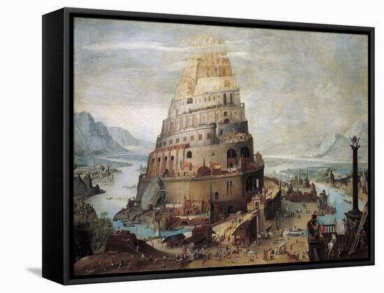 Construction of Tower of Babel, 16th Century-null-Framed Stretched Canvas