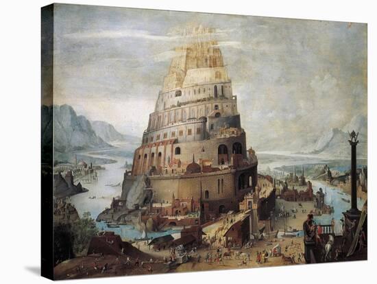 Construction of Tower of Babel, 16th Century-null-Stretched Canvas