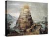 Construction of Tower of Babel, 16th Century-null-Stretched Canvas
