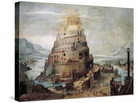 Construction of Tower of Babel, 16th Century-null-Stretched Canvas