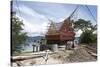 Construction of Traditional Style Batak House with Bamboo Scaffolding-Annie Owen-Stretched Canvas