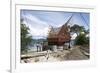 Construction of Traditional Style Batak House with Bamboo Scaffolding-Annie Owen-Framed Photographic Print