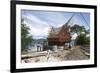 Construction of Traditional Style Batak House with Bamboo Scaffolding-Annie Owen-Framed Photographic Print