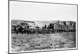 Construction Train on the Union Pacific Railroad, USA, 1868-null-Mounted Premium Giclee Print
