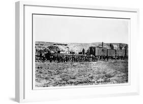 Construction Train on the Union Pacific Railroad, USA, 1868-null-Framed Giclee Print