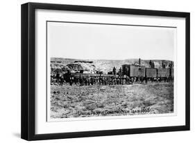 Construction Train on the Union Pacific Railroad, USA, 1868-null-Framed Giclee Print