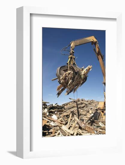Construction Waste Being Sorted for Recycling-Chris Henderson-Framed Photographic Print