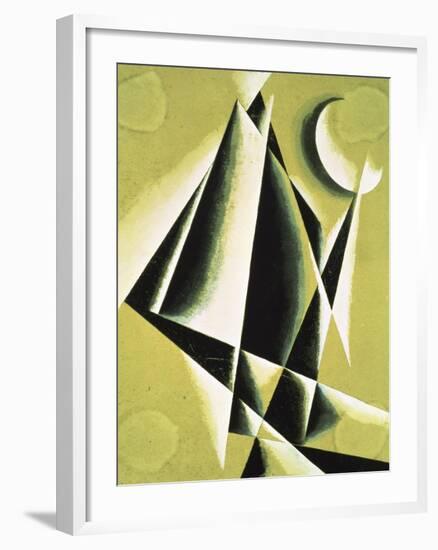 Construction with White Half Moon-Liubov Sergeevna Popova-Framed Giclee Print