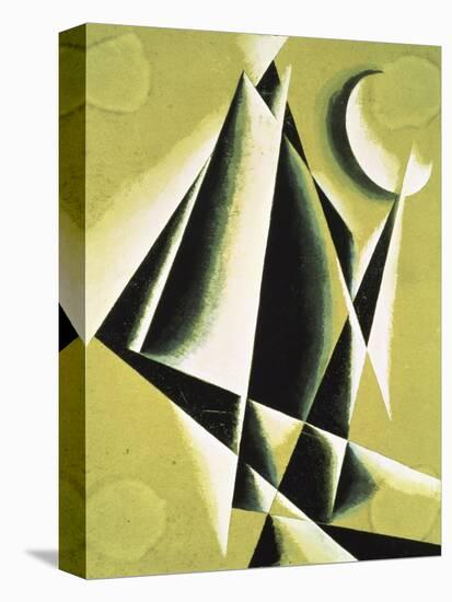 Construction with White Half Moon-Liubov Sergeevna Popova-Stretched Canvas