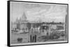 Construction Work Being Carried Out on Blackfriars Bridge, London, 1868-null-Framed Stretched Canvas