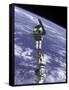 Construction Work on International Space Station-null-Framed Stretched Canvas