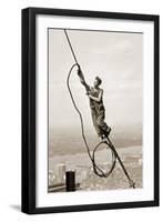 Construction Worker, Empire State Building, New York City, C.1930-Lewis Wickes Hine-Framed Photographic Print