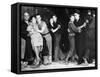 Construction Workers and Taxi Dancers Enjoying a Night Out in Barroom in Frontier Town-Margaret Bourke-White-Framed Stretched Canvas