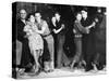 Construction Workers and Taxi Dancers Enjoying a Night Out in Barroom in Frontier Town-Margaret Bourke-White-Stretched Canvas