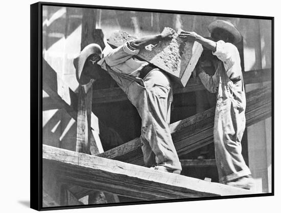 Construction Workers at the Stadium, Mexico City, 1927-Tina Modotti-Framed Stretched Canvas