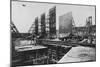 Construction Workers Laying Steel Girders for Laying Cement at the Gatun Lock in the Panama Canal-null-Mounted Photographic Print