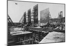 Construction Workers Laying Steel Girders for Laying Cement at the Gatun Lock in the Panama Canal-null-Mounted Photographic Print