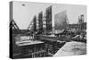 Construction Workers Laying Steel Girders for Laying Cement at the Gatun Lock in the Panama Canal-null-Stretched Canvas