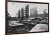 Construction Workers Laying Steel Girders for Laying Cement at the Gatun Lock in the Panama Canal-null-Framed Photographic Print