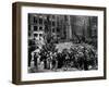 Construction Workers Line up for Pay Beside the First Rockefeller Center Christmas Tree-null-Framed Premium Photographic Print