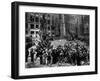 Construction Workers Line up for Pay Beside the First Rockefeller Center Christmas Tree-null-Framed Premium Photographic Print