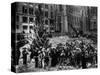 Construction Workers Line up for Pay Beside the First Rockefeller Center Christmas Tree-null-Stretched Canvas