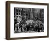 Construction Workers Line up for Pay Beside the First Rockefeller Center Christmas Tree-null-Framed Photographic Print