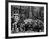 Construction Workers Line up for Pay Beside the First Rockefeller Center Christmas Tree-null-Framed Photographic Print