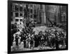 Construction Workers Line up for Pay Beside the First Rockefeller Center Christmas Tree-null-Framed Photographic Print